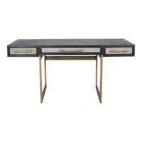 Mako Grey Shagreen & Brass Desk - Desk Leg Detail | Bone & Brass