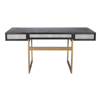 Mako Grey Shagreen & Brass Desk - Desk View | Bone & Brass