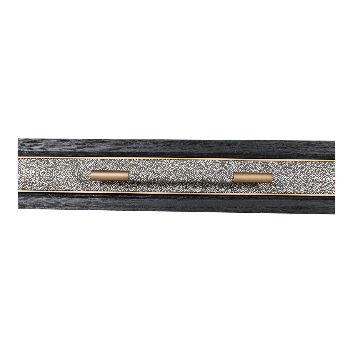 Mako Grey Shagreen & Brass Desk - Desk Side View | Bone & Brass