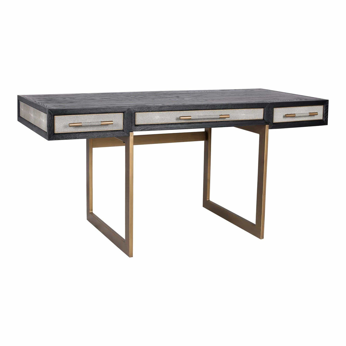 Mako Grey Shagreen & Brass Desk | Bone & Brass