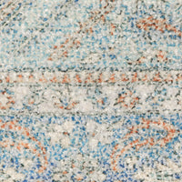 Close-up of a Malabar Blue & Red Traditional Chenille Rug with Persian design and soft texture.