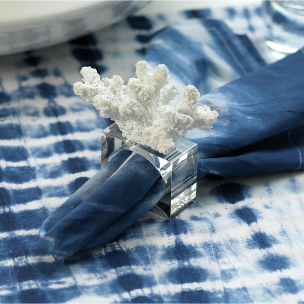 Malia Acrylic & Coral Napkin Rings, Set of 6 - Ring Detail | Bone & Brass