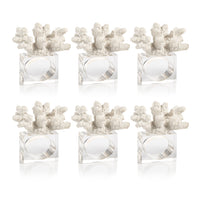 Malia Acrylic & Coral Napkin Rings, Set of 6 - Ring Side View | Bone & Brass