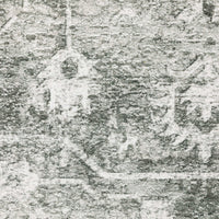 Malibu Grey & Ivory Washable Rug, abstract distressed polyester design with non-slip backing.
