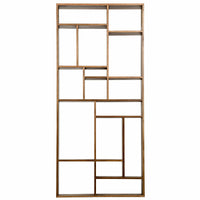 Malic Dark Walnut Bookshelf, 88"H x 40"W, with versatile cubbies and shelves.
