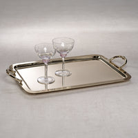 Manetta Polished Brass Serving Tray, Large - Tray Detail | Bone & Brass