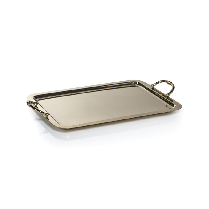 Manetta Polished Brass Serving Tray, Large | Bone & Brass