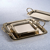 Manetta Polished Brass Tray, Small - Tray Top View | Bone & Brass