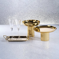 Manetta Polished Brass Tray, Small - Tray Side View | Bone & Brass