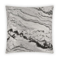 Manhattan Onyx & Silver 24" square throw pillow with a luxurious marble-like texture.
