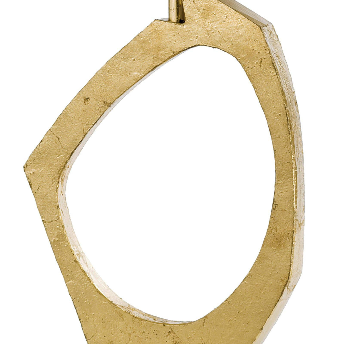 Close-up of Manhattan Table Lamp's gold leaf base, featuring a sculptural, flowing organic shape.