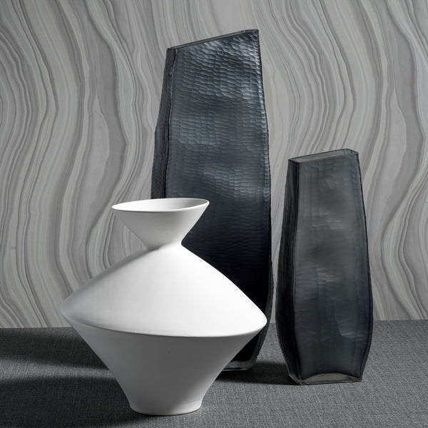 Manolo Smoke Gray Glass Vase - Vase Detail | Bone & Brass