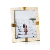 Mara Ivory Bone Brass Trim Photo Frame- 8x10 | Bone & Brass