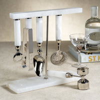 Marabella Alabaster 5-Piece Bar Tool Set - Bar Tool Detail | Bone & Brass