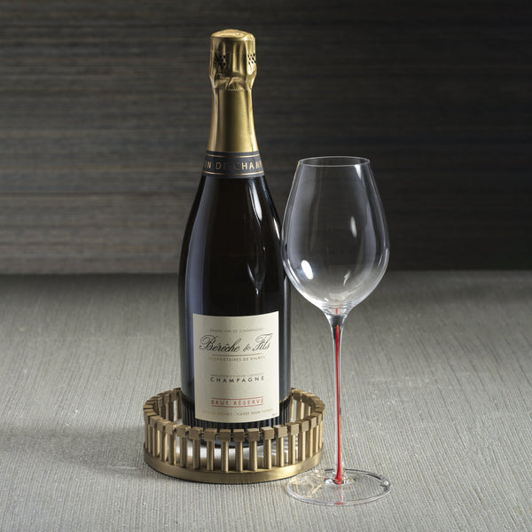 Marbelle Gold Marble Wine Bottle Coaster - Coaster Detail | Bone & Brass