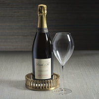 Marbelle Gold Marble Wine Bottle Coaster - Coaster Top View | Bone & Brass