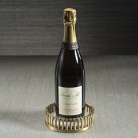 Marbelle Gold Marble Wine Bottle Coaster - Coaster Side View | Bone & Brass
