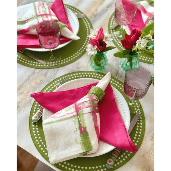 Marbled Napkin Ring | Turquoise, Orange or Green, Set 4 - Ring Detail | Bone & Brass