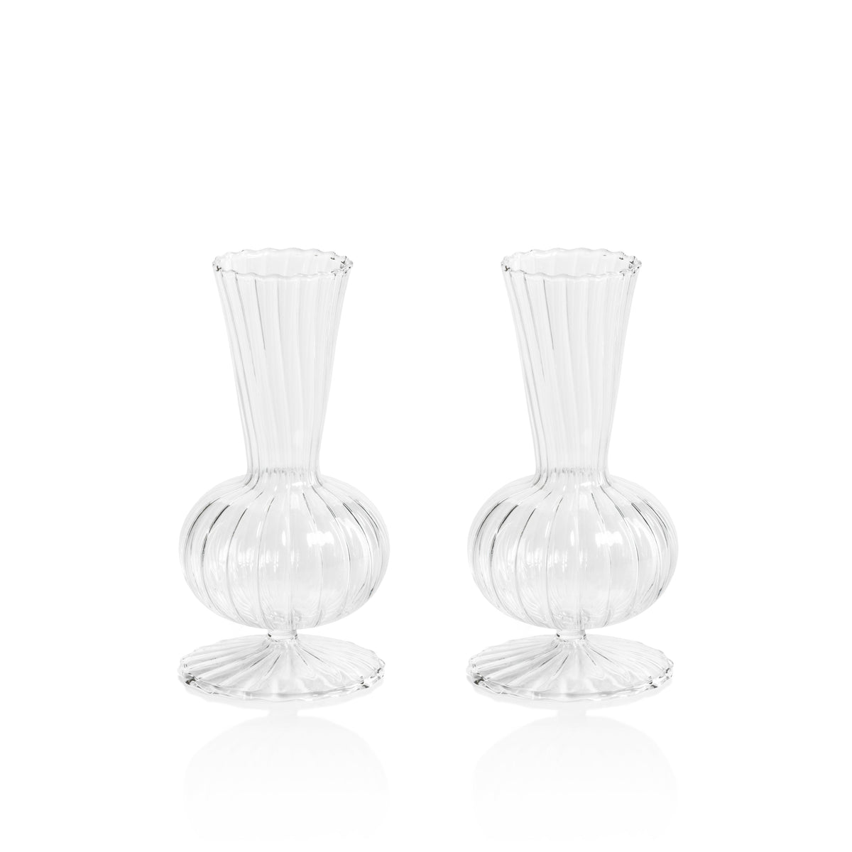 Margaret Optic Glass Vases, Set 2 - Vase Side View | Bone & Brass