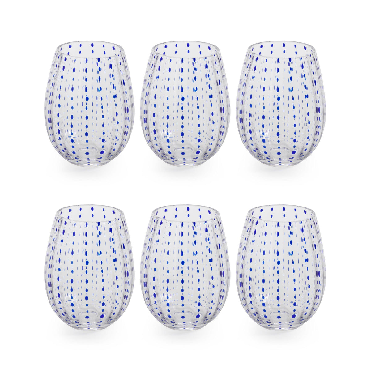 Mari Stemless Glass, Set 6 - Glass Stem Detail | Bone & Brass