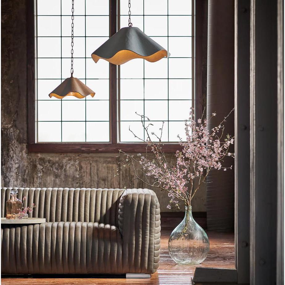 Marisol White Fluted Pendant Large - Pendant Detail | Bone & Brass