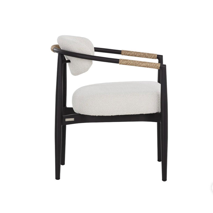 Marita Outdoor Dining Armchair - Black - Louis Cream - Outdoor Chair Detail | Bone & Brass