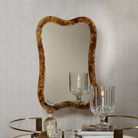 Marrakesh Amber Resin Wall Mirror - Mirror Detail | Bone & Brass