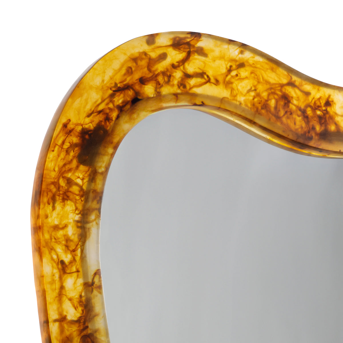 Marrakesh Amber Resin Wall Mirror - Mirror Frame Detail | Bone & Brass