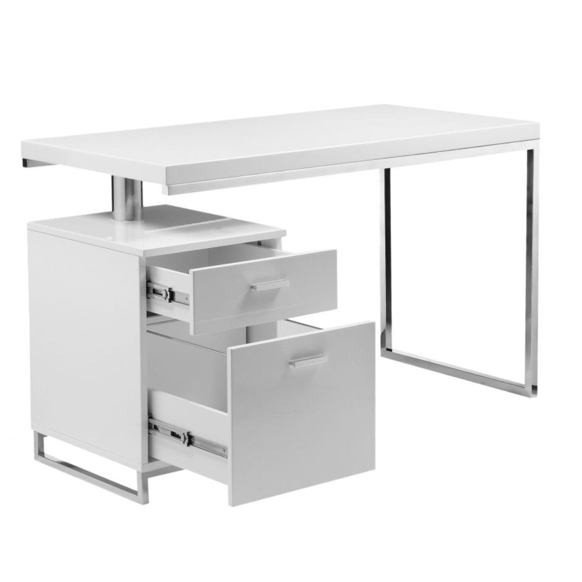 Martos Desk White - Desk Side View | Bone & Brass