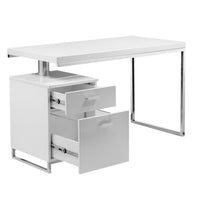 Martos Desk White - Desk Side View | Bone & Brass