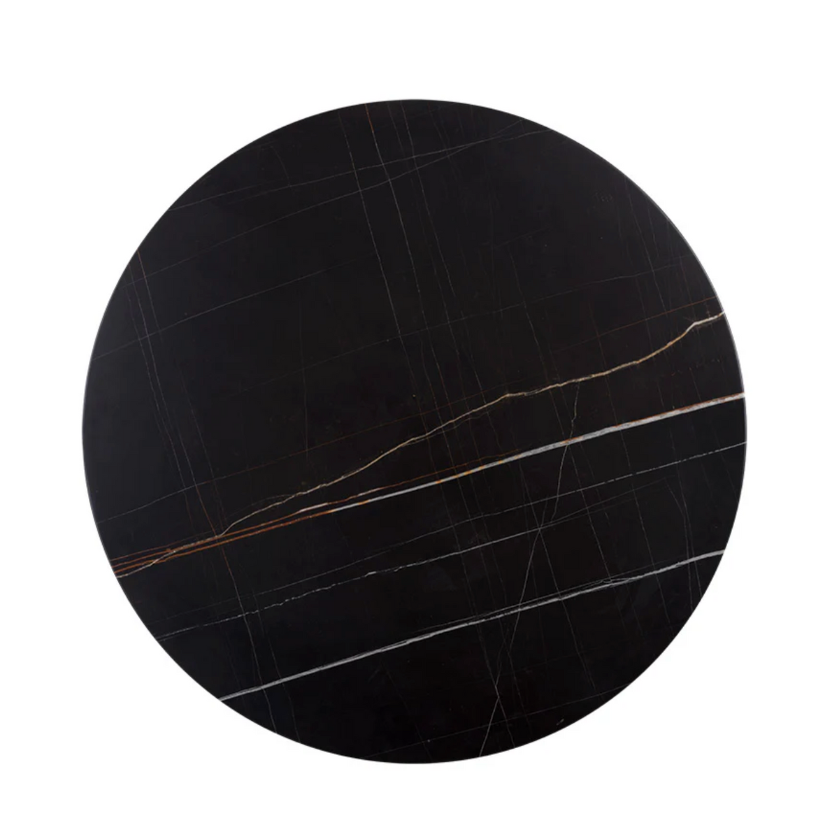Massie Black Marble & Gold Bistro Table 35.5" - Table Top View | Bone & Brass