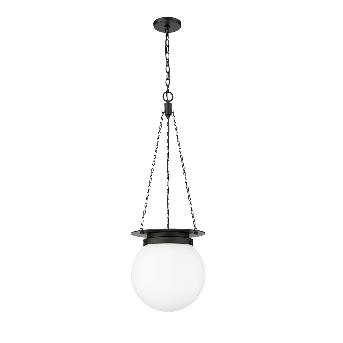 Matte Black Calhoun Milk Glass Pendant