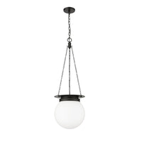 Matte Black Calhoun Milk Glass Pendant