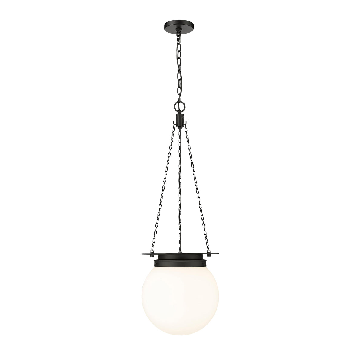 Matte Black Calhoun Milk Glass Pendant