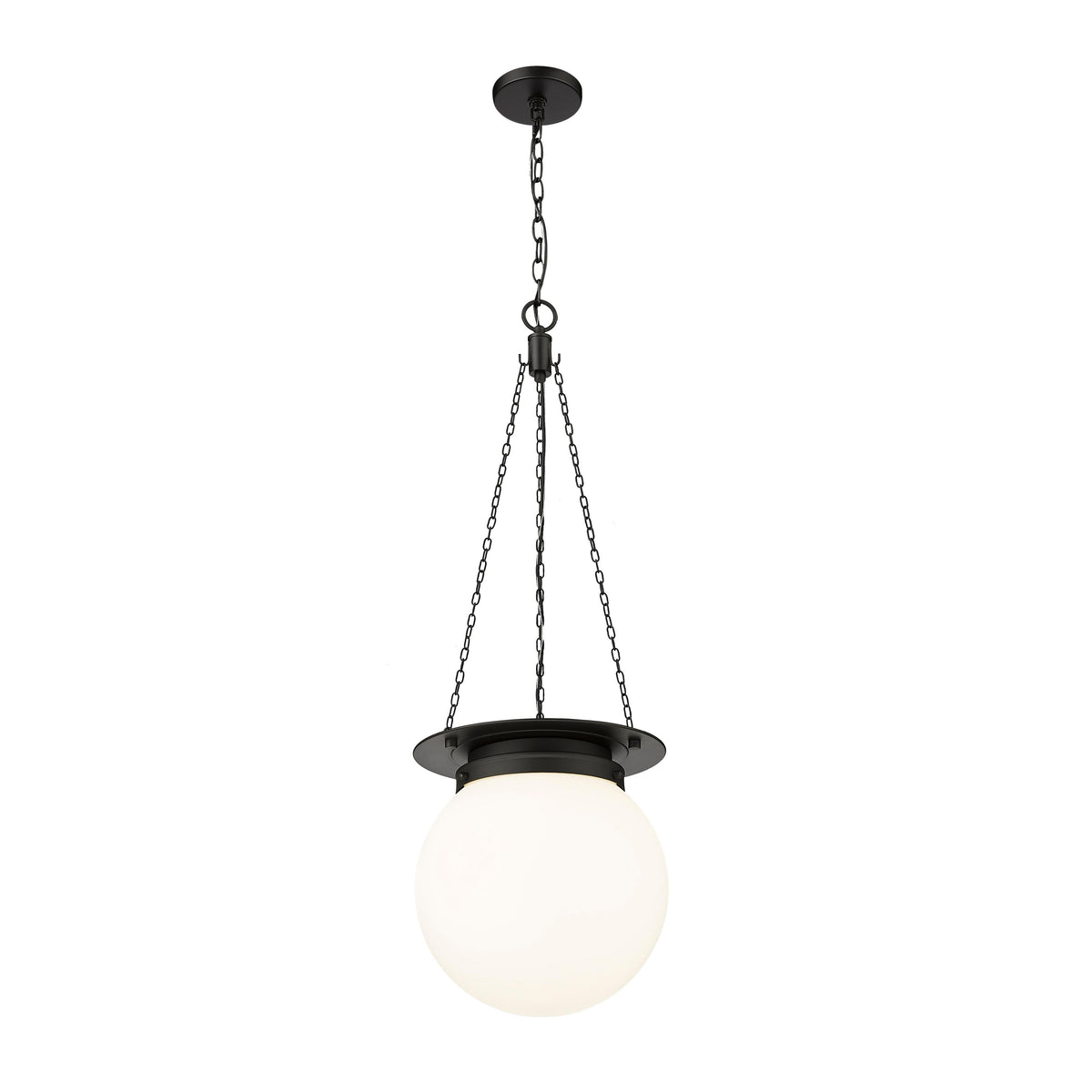 Matte Black Calhoun Milk Glass Pendant