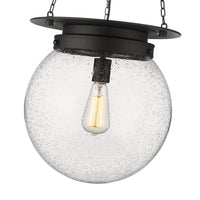 Matte Black Calhoun Seedy Glass Pendant