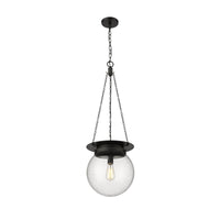 Matte Black Calhoun Seedy Glass Pendant