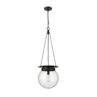 Matte Black Calhoun Seedy Glass Pendant