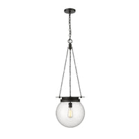 Matte Black Calhoun Seedy Glass Pendant