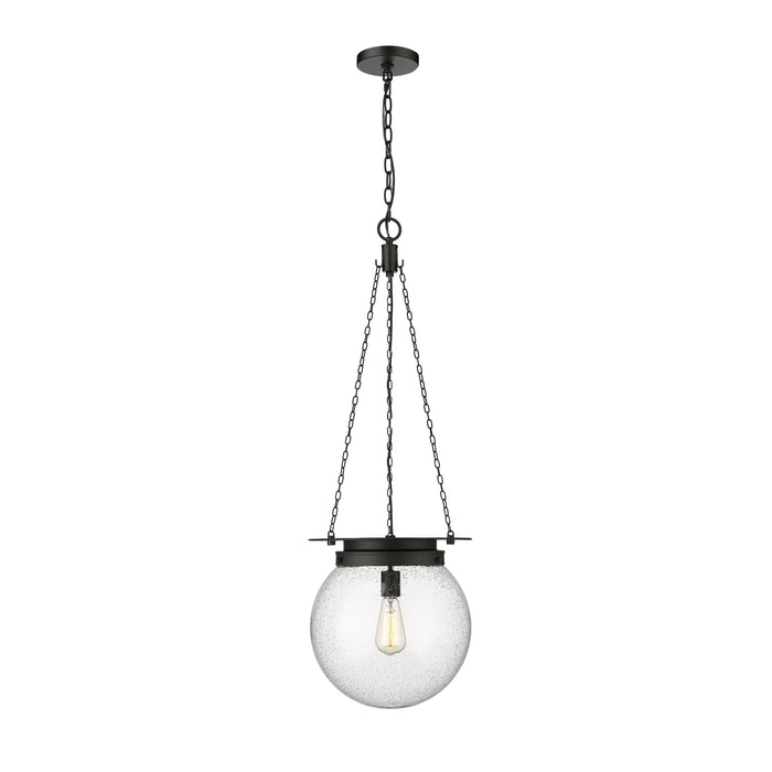 Matte Black Calhoun Seedy Glass Pendant