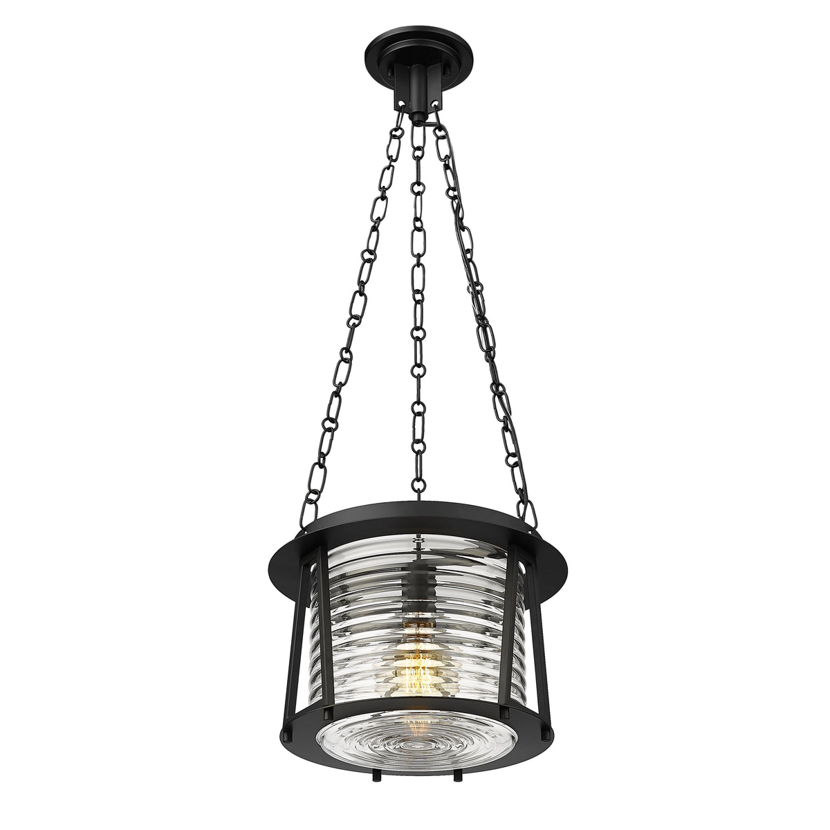 Matte Black Cape Harbor Glass Pendant