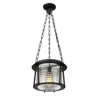 Matte Black Cape Harbor Glass Pendant