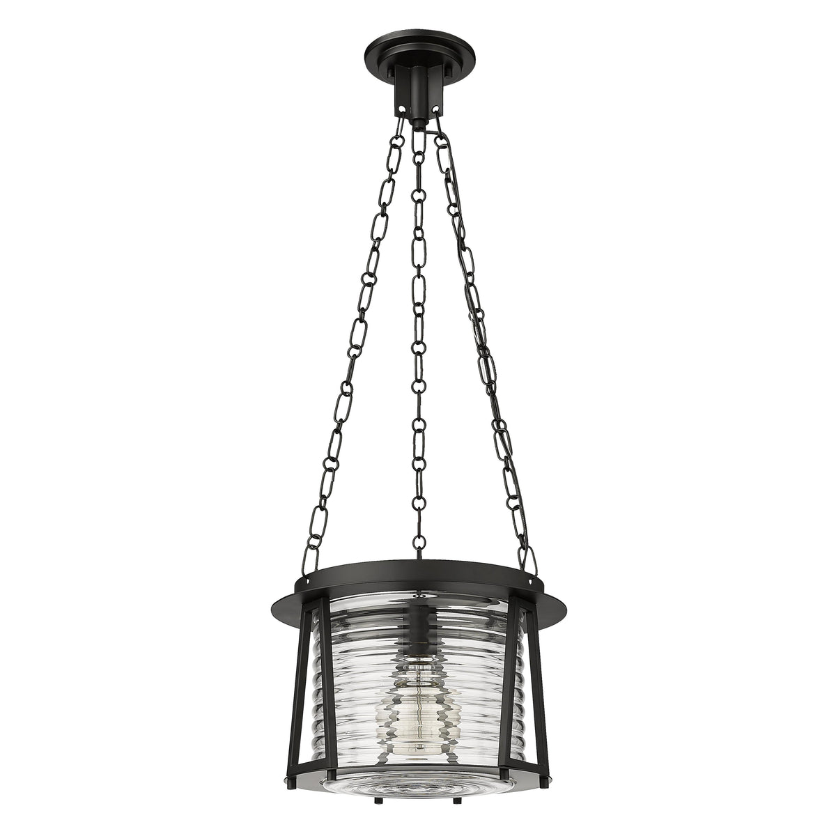 Matte Black Cape Harbor Glass Pendant
