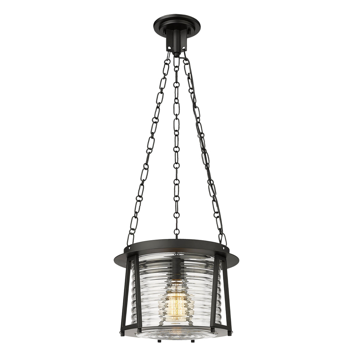 Matte Black Cape Harbor Glass Pendant