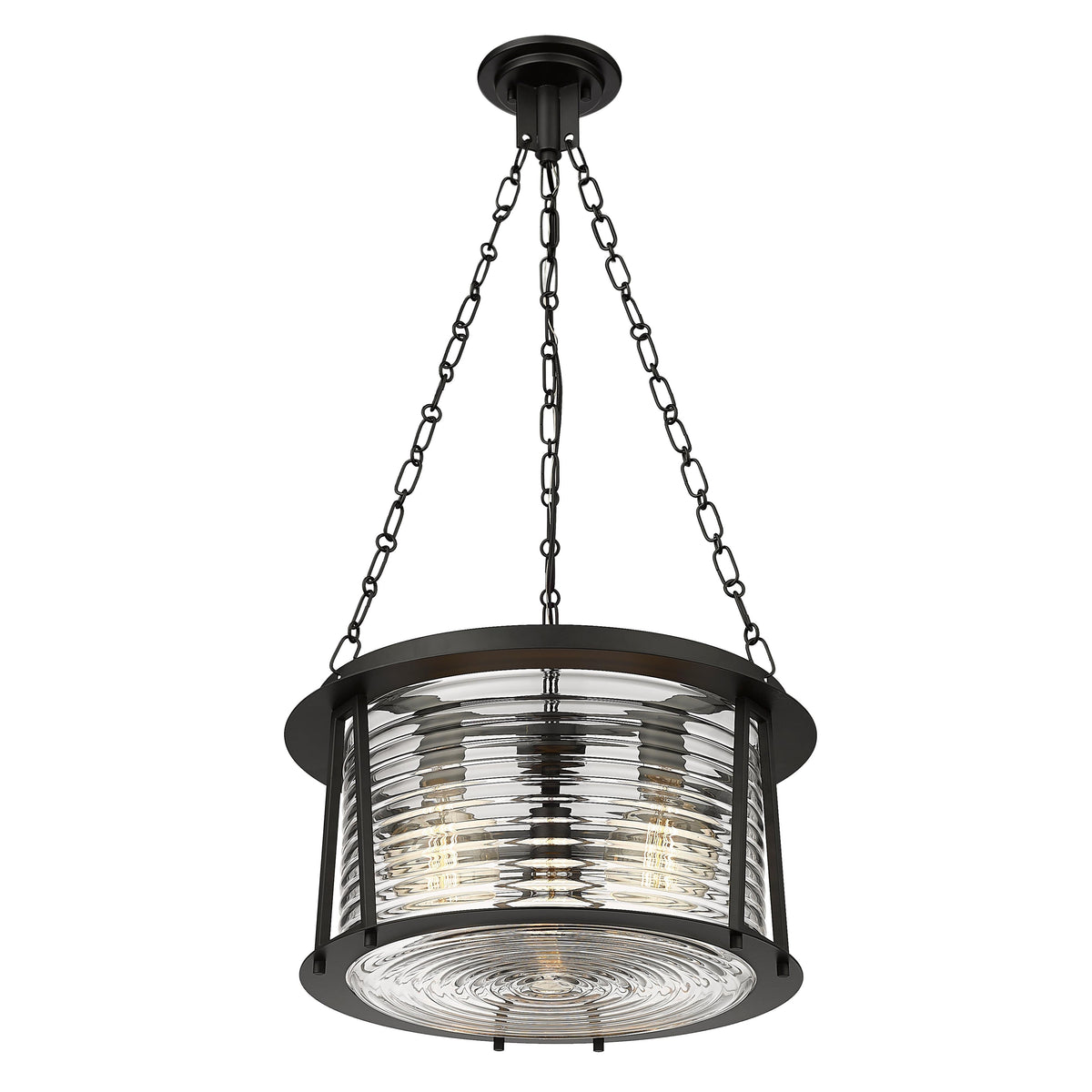 Matte Black Cape Harbor Lighthouse Pendant