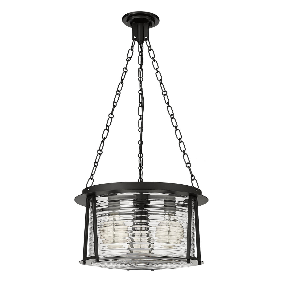 Matte Black Cape Harbor Lighthouse Pendant