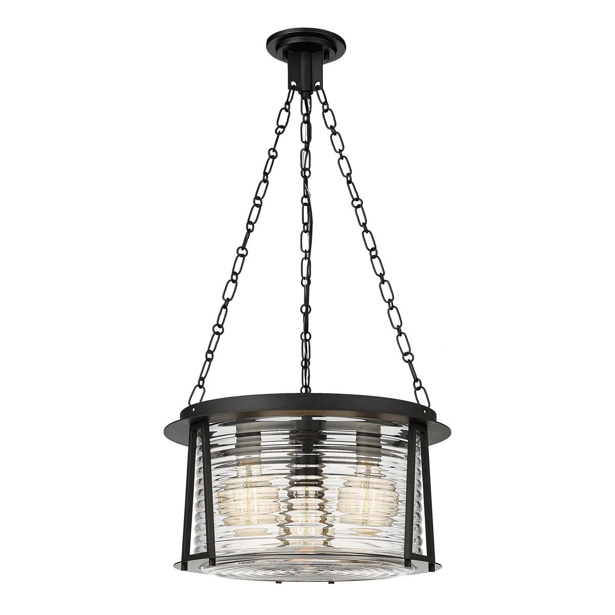 Matte Black Cape Harbor Lighthouse Pendant