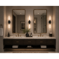 Matte Black Fluted Glass Wall Sconce