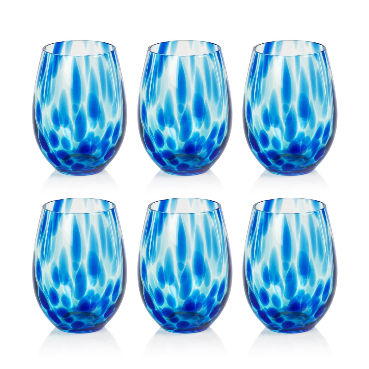 Mauritius Stemless All Purpose Glasses, Set 6 - Glass Side View | Bone & Brass