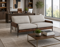 Mauti Cognac & Gray Buckle Sofa